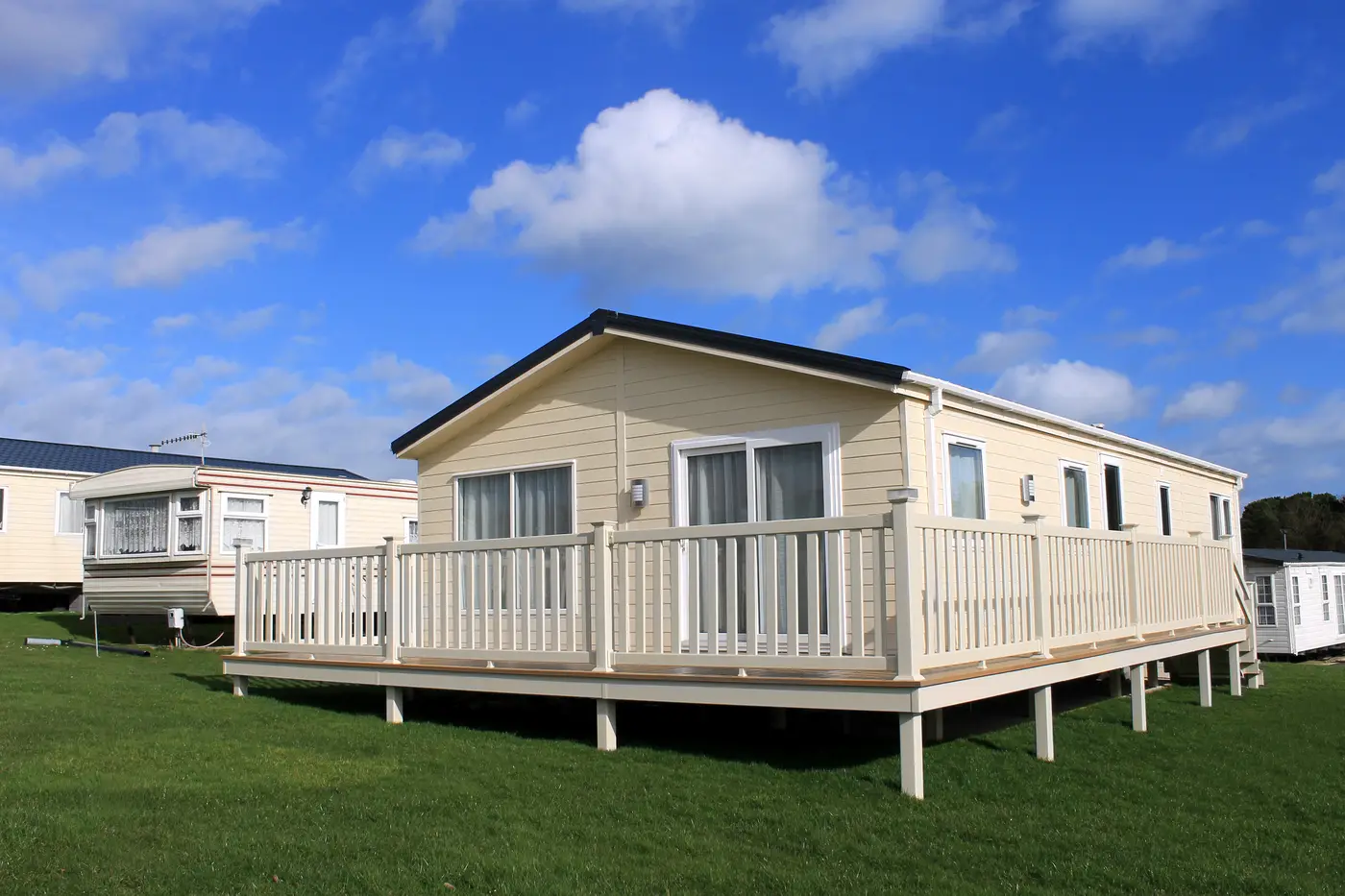 Exterior of caravan on a trailer park
