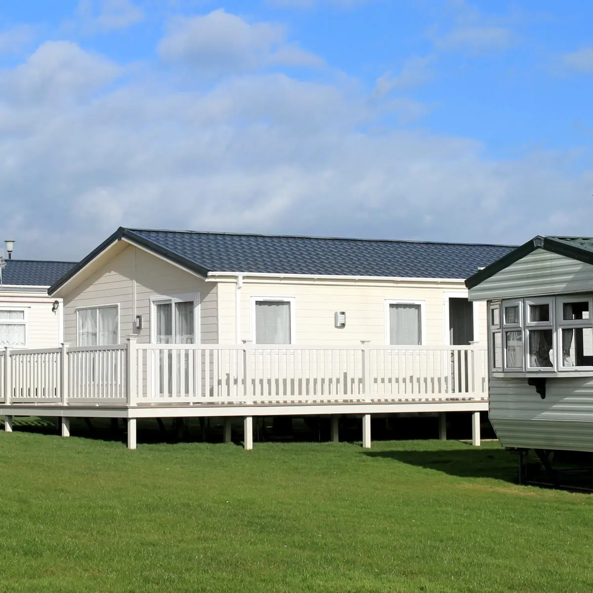 Caravan trailer park in summer